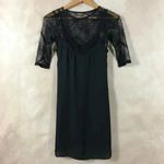 BCX Black Mini Slip Dress With Lace Top XXS Photo 1