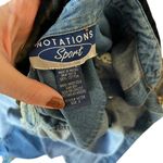 Notations Vintage Denim Button-Down with floral embroidery & velvet collar/cuffs Photo 5