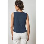 Lilla P Women's Navy Curved Seam Sleeveless Tank Top Women's Size S NWOT Blue Photo 1