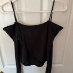 Urban Outfitters  Off-The-Shoulder Black Long Sleeve Top Photo 4