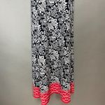 Max Studio  Dress Column Maxi Floral Black White Racerback Tank  Sleeveless Small Photo 3