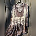Bohemian Paisley Print Bishop Sleeve Smock Dress size small Photo 3