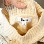 525 Crewneck Knit Pullover Long Sleeve Sweater Cream Small Photo 3