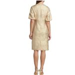 Teri Jon by Rickie Freeman Gold beaded embellished jacquard dress NWT Size 4 Photo 4