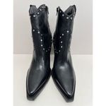 Arezzo Boots Size 10B Black Leather Block Heel Studded Booties Side Zip NEW Black Photo 3