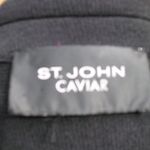 St. John  Caviar Black Knit Wool Blend Belted Coat Photo 8