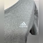 Adidas  Climalite V-Neck T-shirt Grey Short‎ Sleeve Womens Small Active Athletic Photo 2
