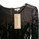 Main Strip  Crushed Brown Velvety Lace Mini Boho Dress Dark Academia Photo 8