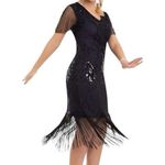 PrettyGuide Women's 1920s Dress Sequin Art Deco Flapper
Dress with Sleeve size M Black Size M Photo 2
