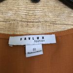 FAVLUX Mustard Yellow Knot Front Short Sleeve Blouse - Size Small - V-Neck Top Photo 3