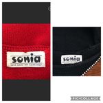 Two Vintage Sonia Dresses 1980's Handmade Knit Red & Black Dress & Black Size L Photo 5