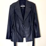Valerie Stevens  Lambskin New Zealand Leather pea coat size M black Photo 2