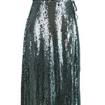Aidan Mattox  Sequined Wrap Evening Gown Size 8 Sparkly Green-Blue Formal Dress Photo 0