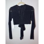 Good American Sheer Black Tie-Front Cover Up Top Small $149 Photo 9