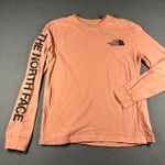 The North Face  Long Sleeve T Shirt Womens XS Peach Crewneck Logo Sleeve Graphic Photo 0