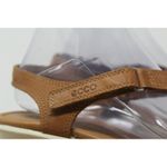 Ecco Womens Felicia Leather Wedge Sandals Brown Bronze Adjustable Strap Size 7 Photo 2
