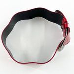 Anne Fontaine Genuine Leather Silver Buckle Adjustable Waist Belt Red Photo 2