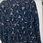 Covington  velvet 16 black embroidered floral strawberry plus size blazer office Photo 2