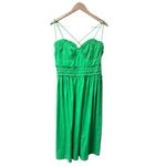 Anthropologie NEW Corset Sleeveless Tiered Midi Dress Kelly Green Medium M NWT Photo 2