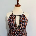 The Clothing Company The Clothing Co Women Halter Neck Geometric Print with Details Lined Blouse Sz S Photo 1