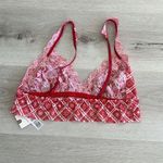 Anthropologie Hanky Panky Lace Bra & Lace Thong SET Red Motif M/All NWT IN PKG Photo 7