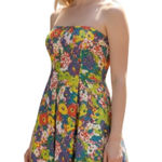 Cooperative Garden Fairy Floral Babydoll Flowy‎ Strapless Mini Dress Sweetheart Neckline Photo 0