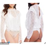 Free People  Goldie Lace Bodysuit Ivory Photo 1