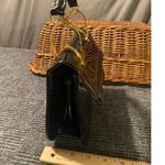 Black Patent Leather Handbag Vintage Gold Accents 9x7 Inches Retro Purse for Wom Photo 15