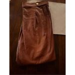 Loft Tall Size 14 Faux Leather Pants Brown Button Tab NWT $89 Photo 2