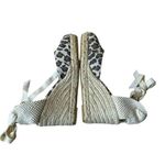 Margaux Espadrille Pique Animal Print Wedge Sandal Leopard Lace Up SZ 9 Tan Photo 5