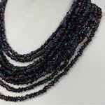 Vintage Black Carnival Glass Multi Strand Beaded Necklace 12 Strands Statement Purple Photo 1