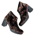 Toni Pons‎ Finley Bootie Velvet Velour Paisley Print Multicolor Size 38 US 7.5 Black Photo 0