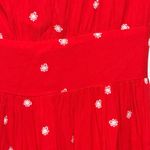 For Love & Lemons  Chiqita Tiered Mini Dress Back Tie  Cap Sleeve‎ Cherry Red Photo 2