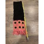 Chunky Crochet Scarf Black Pink Sunflower Fringe Boho Photo 3