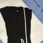 Monrow short sleeve drawstring waist jogger size small jumpsuit Black Photo 10