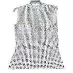 Liz Claiborne Sleeveless Blouse Womens Small White Black Print V Neck Career Photo 2