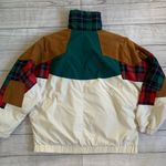 London Fog Vintage 90s Streetwear Suede Plaid Patchwork Lined Bomber Jacket Women’s Small Photo 12