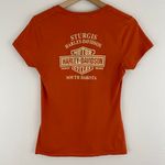 Harley Davidson Orange Sturgis South Dakota Logo V Neck Short Sleeve Graphic Tee Photo 6