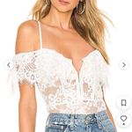 NBD x Naven Allie Bodysuit White Lace Sheer Revolve New Medium Photo 8
