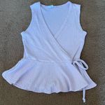 Glance light purple ribbed knit v neck mock wrap sleeveless blouse XS Photo 0