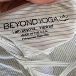 Beyond Yoga strappy low back Tank Top, M, White/Gray stripe Photo 5
