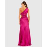 Mac Duggal 68485 CUT OUT ONE SHOULDER SATIN MAGENTA Pink GOWN sz 2 8 NWT Photo 2