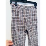 ROSETTA GETTY Poppy Plaid Pull On Flared Hemline Cropped Plaid Pants size Small Gray Photo 2