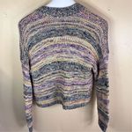 Abercrombie & Fitch Yellow Blue Marl Knit Crop Boxy Women's Size Medium Cardigan Photo 6