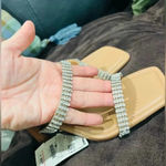 ZARA NWT  Rhinestone Strap Heeled Leather Sandals size 37 6.5 US Photo 6