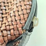 Talbots Brown & Black Leather Woven Shoulder Bag Satchel Hobo Bag Made in Italy Photo 6