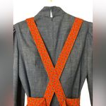 Homemade Red Floral Apron with Blue Maxi Dress Photo 2