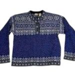 L.L.Bean Women’s Blue Cream Fair Isle Knit Cottagecore Ski Sweater Small in EUC Photo 2