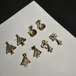 Lot Of 4 Holiday Pierced Earrings Stud/Dangle Christmas Tree Snowman Etc 1 Avon Gold Photo 8