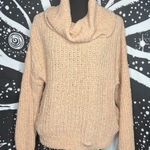 EXPRESS Soft Tan Cowl Neck Sweater Photo 0